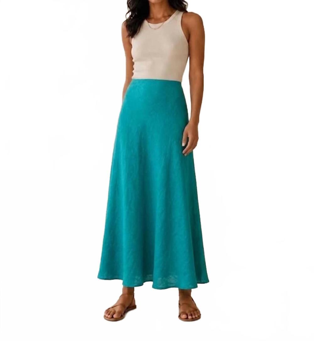 NEW MILIO MILANO crinkle linen skirt in capri